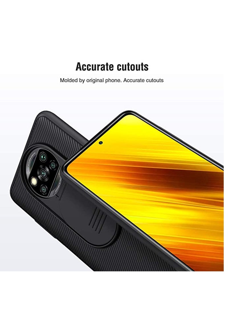 Case for Xiaomi Poco X3 NFC Cover Hard CamShield with Camera Slide Protective Cover [ Perfect Design Compatible with Xiaomi Poco X3 (NFC) ] - Black
