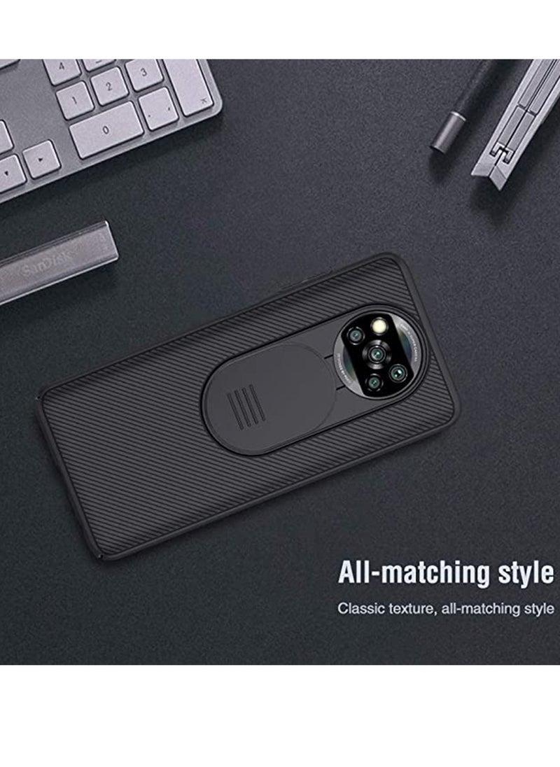 Case for Xiaomi Poco X3 NFC Cover Hard CamShield with Camera Slide Protective Cover [ Perfect Design Compatible with Xiaomi Poco X3 (NFC) ] - Black