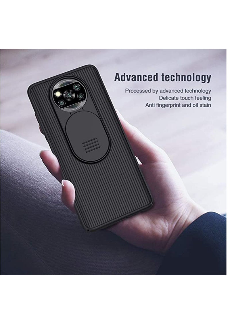 Case for Xiaomi Poco X3 NFC Cover Hard CamShield with Camera Slide Protective Cover [ Perfect Design Compatible with Xiaomi Poco X3 (NFC) ] - Black