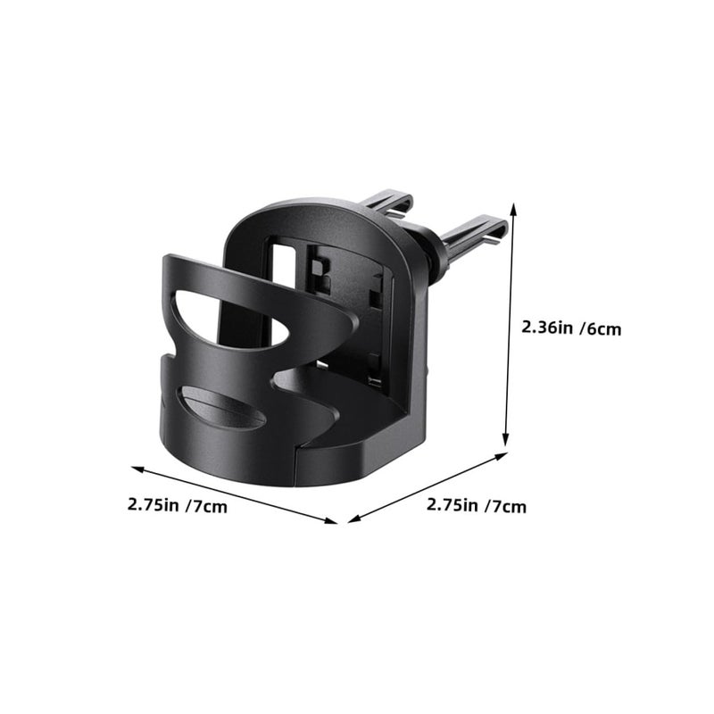 2Pcs Car Air Vent Cup Holder And Phone Mount Universal Stable Organizer Black - Image 3
