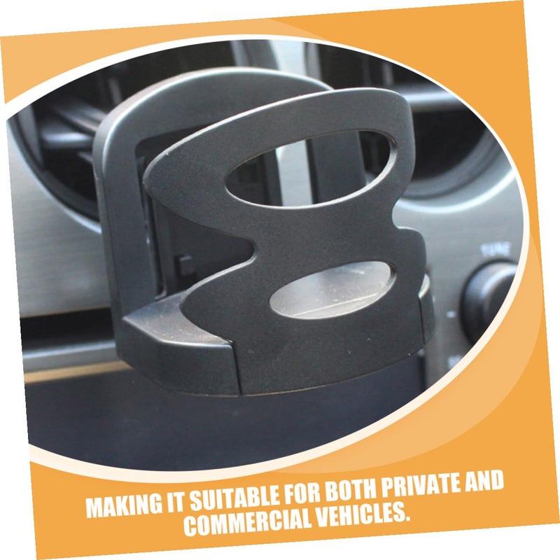 2Pcs Car Air Vent Cup Holder And Phone Mount Universal Stable Organizer Black - Image 4
