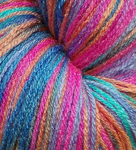Oswal Knitting Yarn Wool Multi Blue Pink Light Orange Woolen Crochet Yarn Thread. Wool Yarn for Knitting. Woolen Thread. (400gm) - Image 3