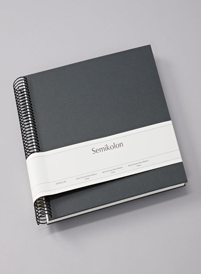 Semikolon - Spiral Photo Album Medium with 40 Cream Pages, Lava Stone - Image 2
