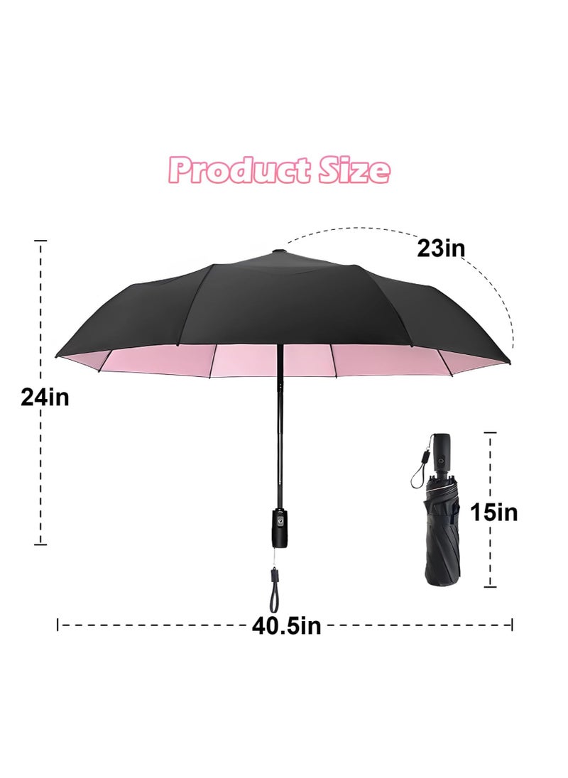 Generic - Uv Umbrellas for Sun Protection with Fan, Cooling Umbrella with Fan,Portable and Rechargeable, Travel Pocket Summer Umbrella for Sun or Rain, Umbrella with fan Flamingo - Image 1