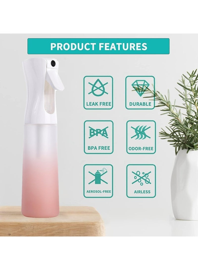 Arabest 300ml Pink Continuous Spray Bottle for Hair Styling, Plant Care, and Cleaning - Image 3