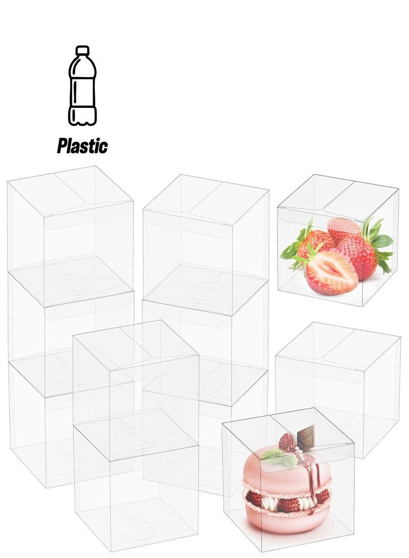 سيوسي 50 عبوة 2.3x2.3x2.3 بوصة صناديق بلاستيكية شفافة صناديق هدايا للحفلات الشفافة لحفلات الزفاف حلوى الشوكولاتة - Image 1