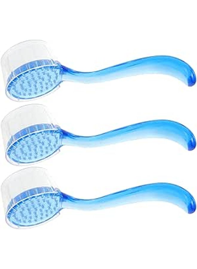 Large Blue Facial Exfoliator Brush 3 Pack Soft Bristle Deep Pore Cleansing Scrubber - Image 1