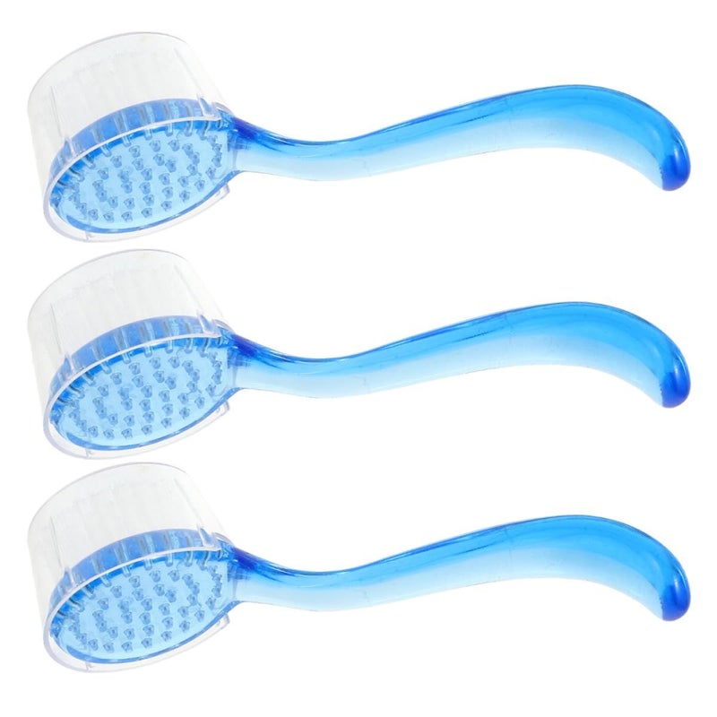Large Blue Facial Exfoliator Brush 3 Pack Soft Bristle Deep Pore Cleansing Scrubber - Image 2