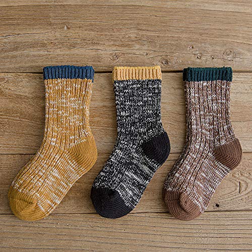 CoCoCute Baby Boys Girls Socks - 3 Pairs Toddler Thick Warm Seamless Chunky Knit Cotton Kid Cotton Crew Socks (S(1-3Y), Boys) - Image 2