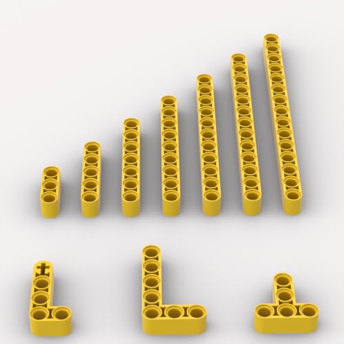 YUJHITP Yellow Liftarms Thick Bulk Assortment Pack 80 Pieces Liftarms Beams With 10 Sizes Compatible With Lego Parts and Pieces - Image 1