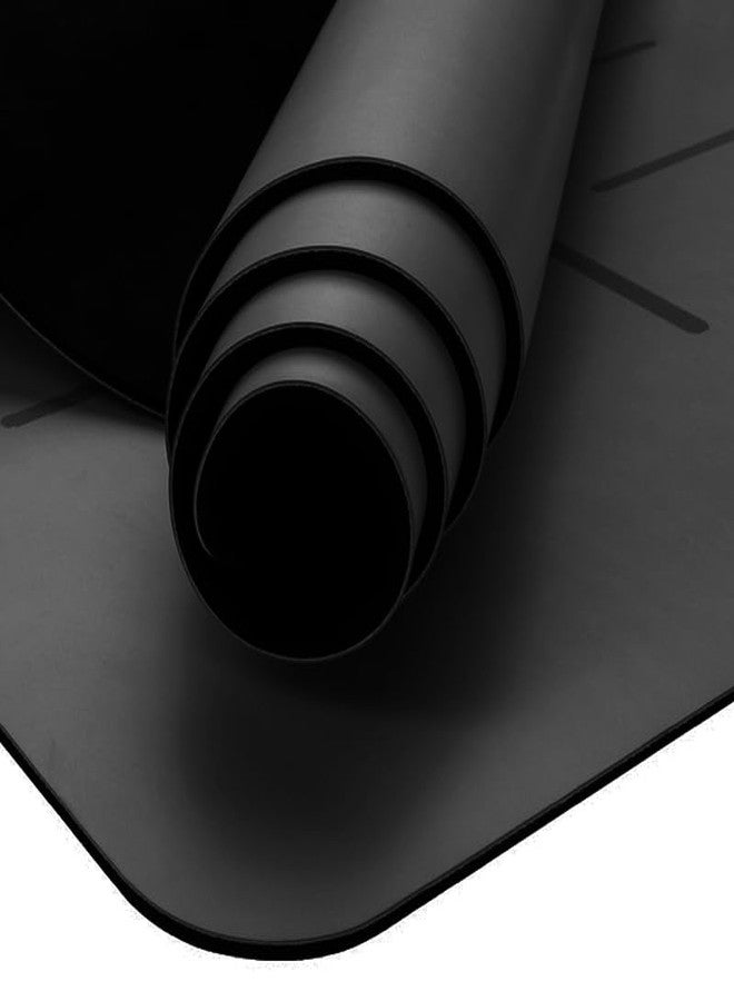 essensolife FlowLife by Essensolife Premium Yoga Mat - 5mm Thick, Extra Wide & Long, Non-Slip Natural Rubber Base & PU Top, Anti-Tear, Ideal for Yoga, Pilates, and Fitness -(Frosted Black) - Image 1