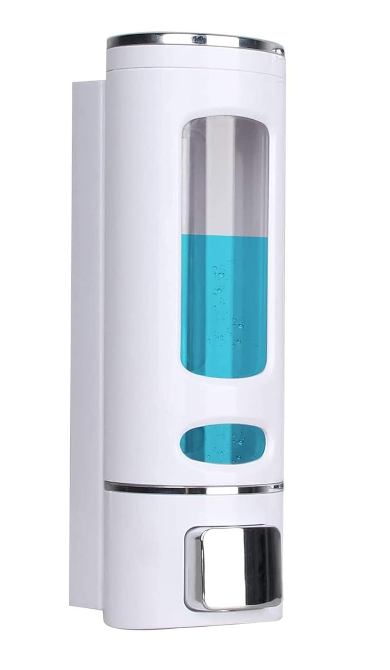 BATH GURU ABS Wall Mounted Soap Shampoo Conditioner Handwash Gel Liquid Soap Sanitizer Dispenser for Bathroom Basin Kitchen Sinks (400 Ml, White) - Image 1
