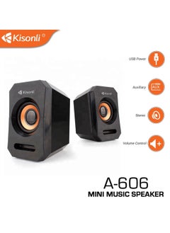 Kisonli 2-Piece USB Multimedia, PC Speaker Set Black