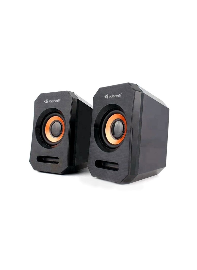 Kisonli - Kisonli 2-Piece USB Multimedia, PC Speaker Set Black - Image 1