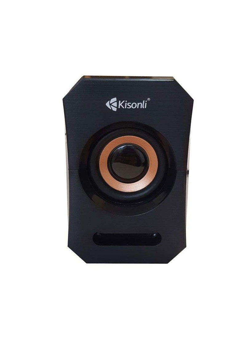 Kisonli - Kisonli 2-Piece USB Multimedia, PC Speaker Set Black - Image 1