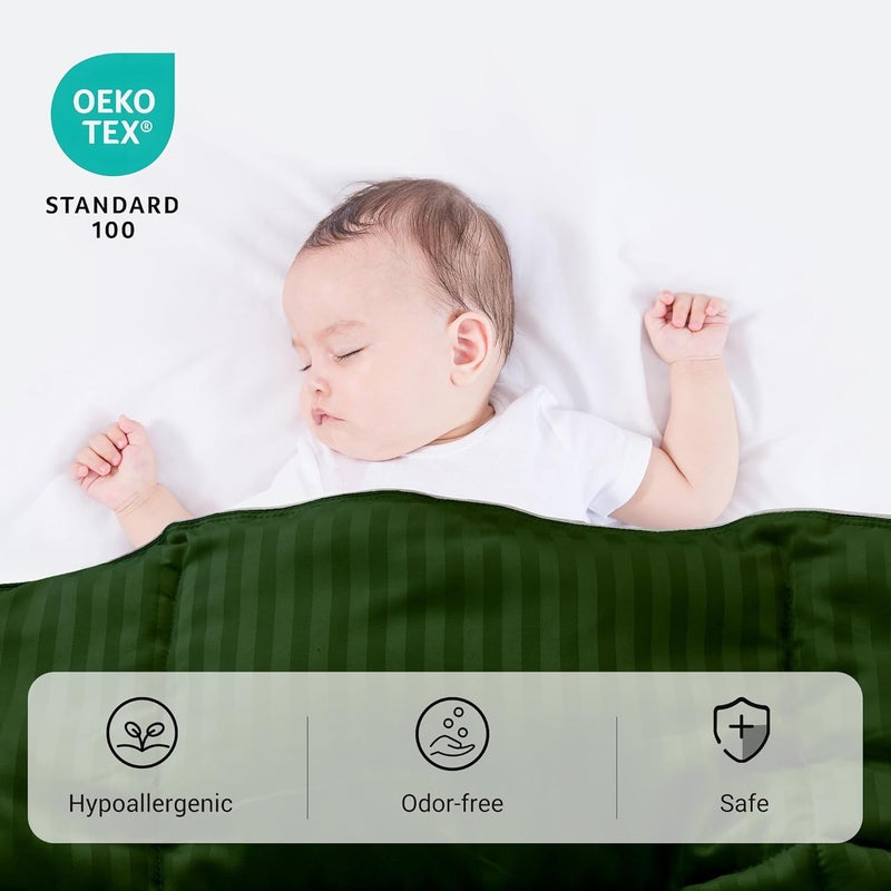 ZPECC Toddler Down Alternative Comforter, 39x47 Hypoallergenic Baby Blanket Quilt, Soft Breathable Lightweight All Season Kids Duvet Insert for Crib Stroller Cot Daycare, Olive Green - Image 4
