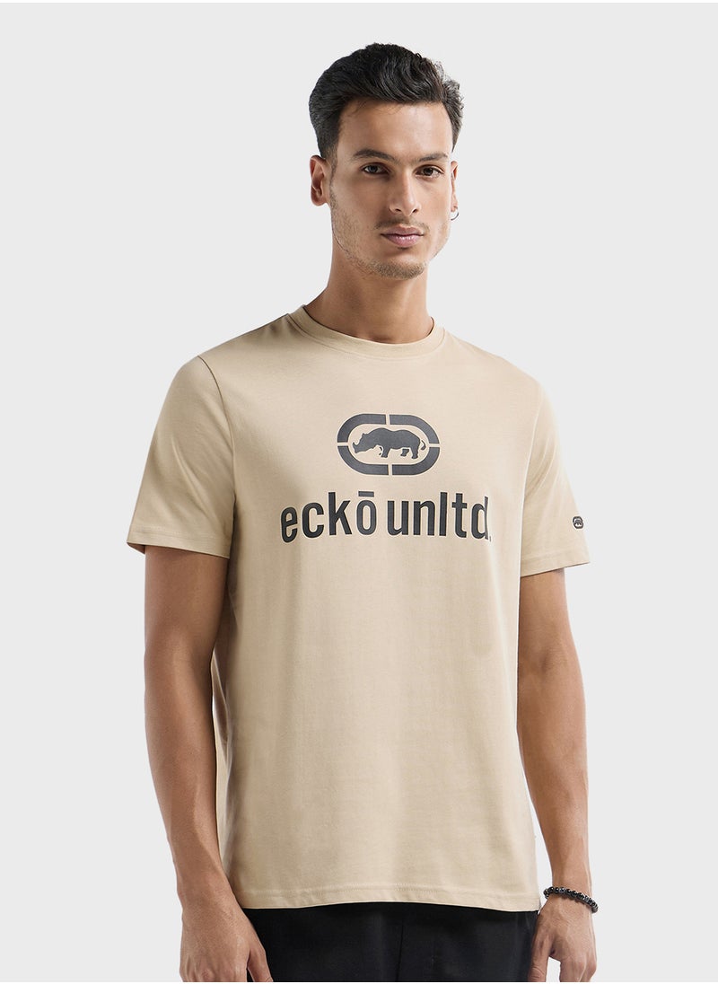FAV Ecko Printed T-shirt with Crew Neck and Short Slee  - Image 1