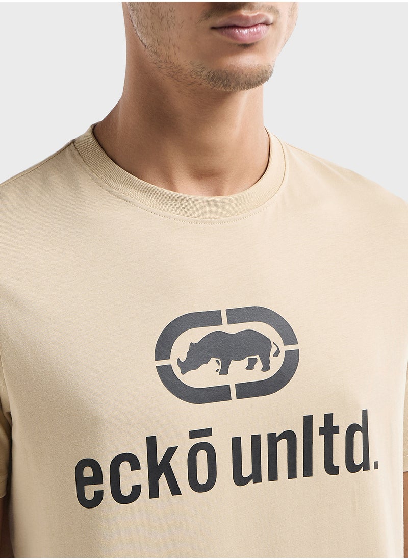 FAV Ecko Printed T-shirt with Crew Neck and Short Slee  - Image 3