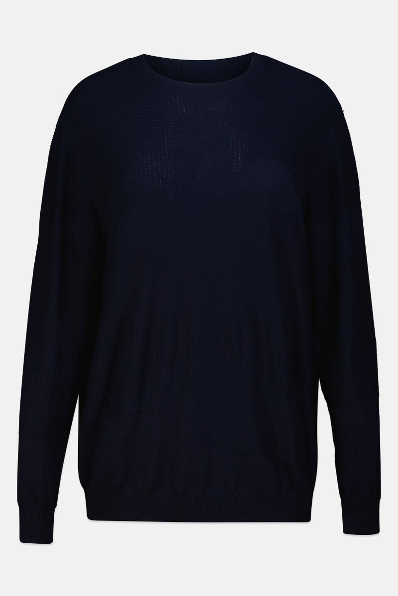 Artefact Women Crew Neck Knitted Sweater, Navy - Image 2