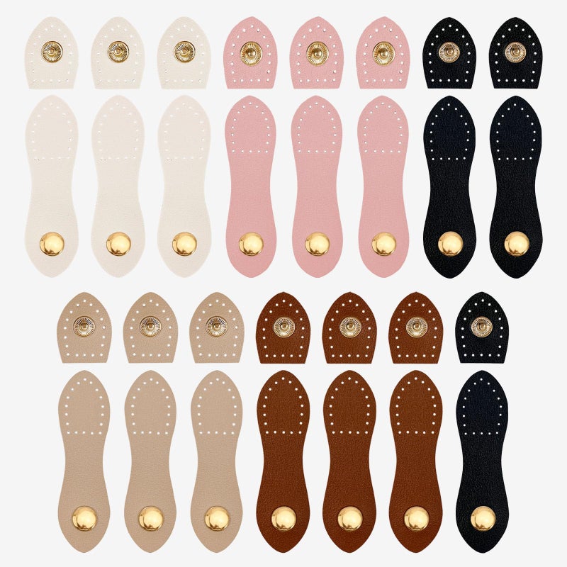 Koceci 15 PCS Leather Snap Buckles Button Closures Sew On Leather Purse Hardware for Bag Making Snap Buttons for Leather Fasteners Colorful - Image 3