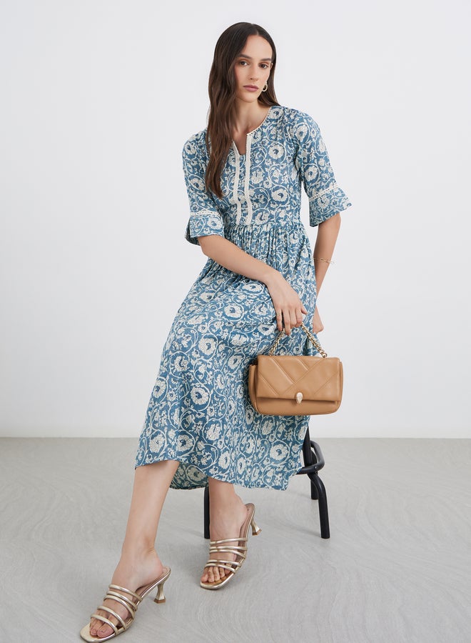 Maxim Creation All Over Print Fit and Flare Midi Dress - Image 1