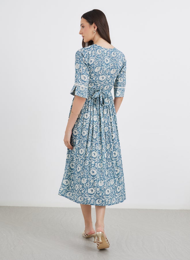Maxim Creation All Over Print Fit and Flare Midi Dress - Image 5
