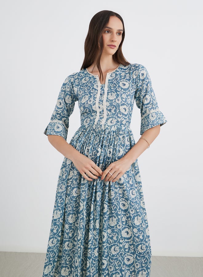 Maxim Creation All Over Print Fit and Flare Midi Dress - Image 3