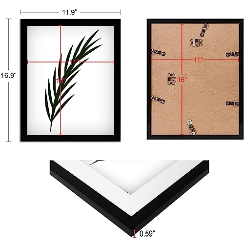 NAOKBOEE 11x16 Picture Frame in Black, Photo Frames with Plexiglass, Horizontal and Vertical Formats for Wall Mounting - Image 2