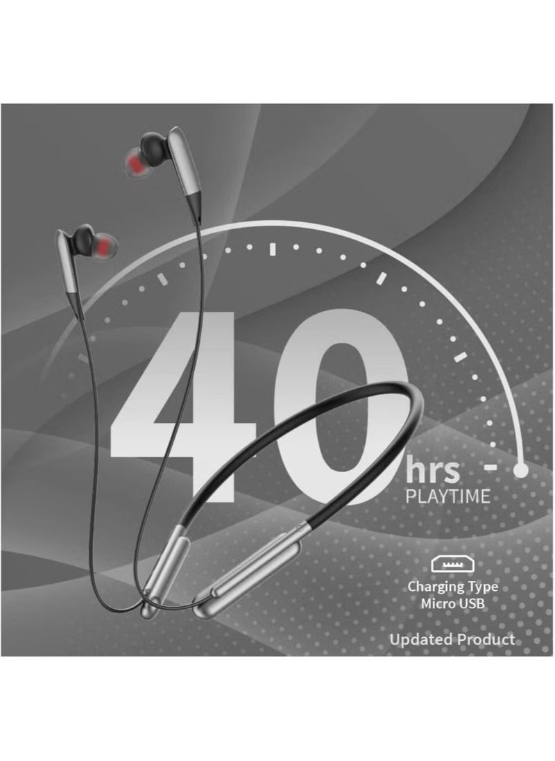 TIGER - 40 Hours Music Time Wireless Neckband with Mic – Bluetooth Headset, Long Battery Life, Comfortable Fit, Deep Bass Sound, Hands-Free Calls, Sweatproof, Noise Isolation, Compatible with iPhone, Android, and More - Image 1