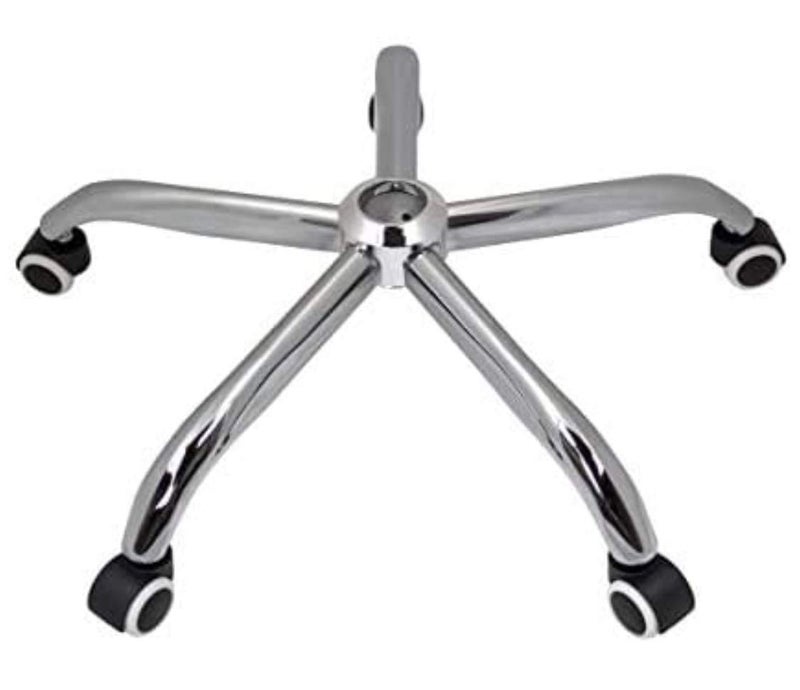 RAJCHAIR RAJCHAIR Steel Chair Base for Swivel Office Chairs Chrome Finish Black White PU Casters Wheels  - Image 1