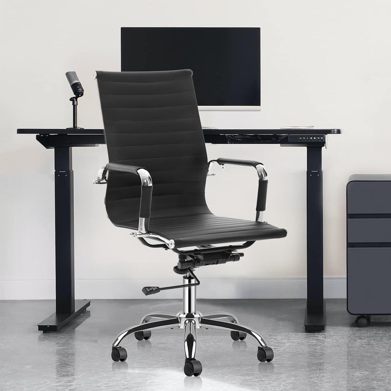 RAJCHAIR RAJCHAIR Steel Chair Base for Swivel Office Chairs Chrome Finish Black White PU Casters Wheels  - Image 2
