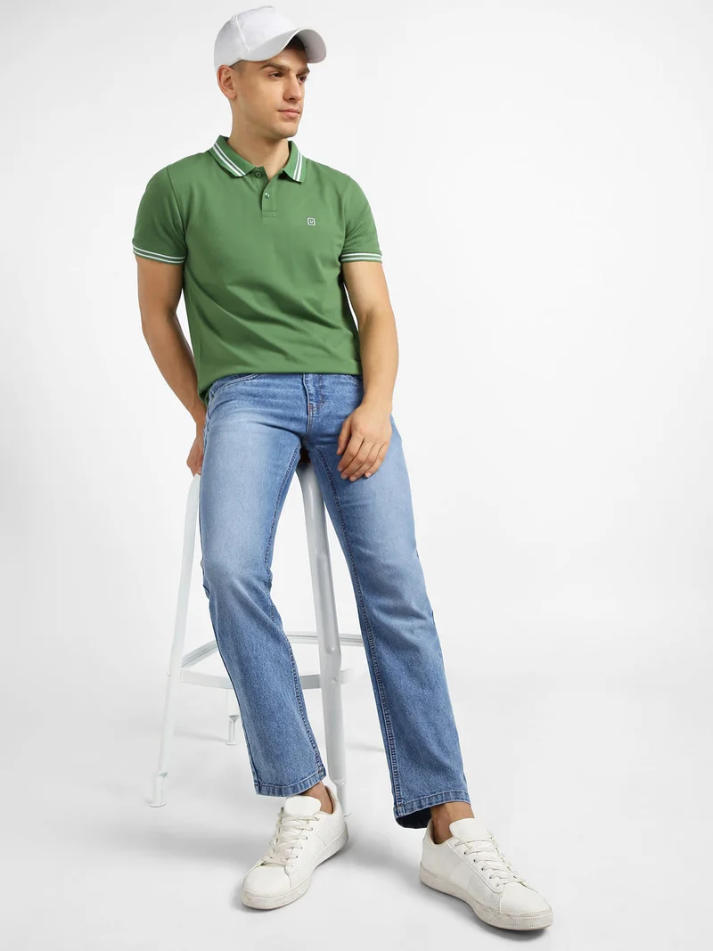 Urbano Fashion  Urbano Fashion Men's Light Blue Regular Fit Washed Jeans Stretchable  | Best Price UAE