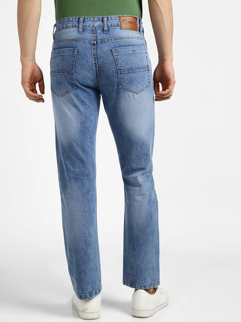 Urbano Fashion  Urbano Fashion Men's Light Blue Regular Fit Washed Jeans Stretchable  | Best Price UAE
