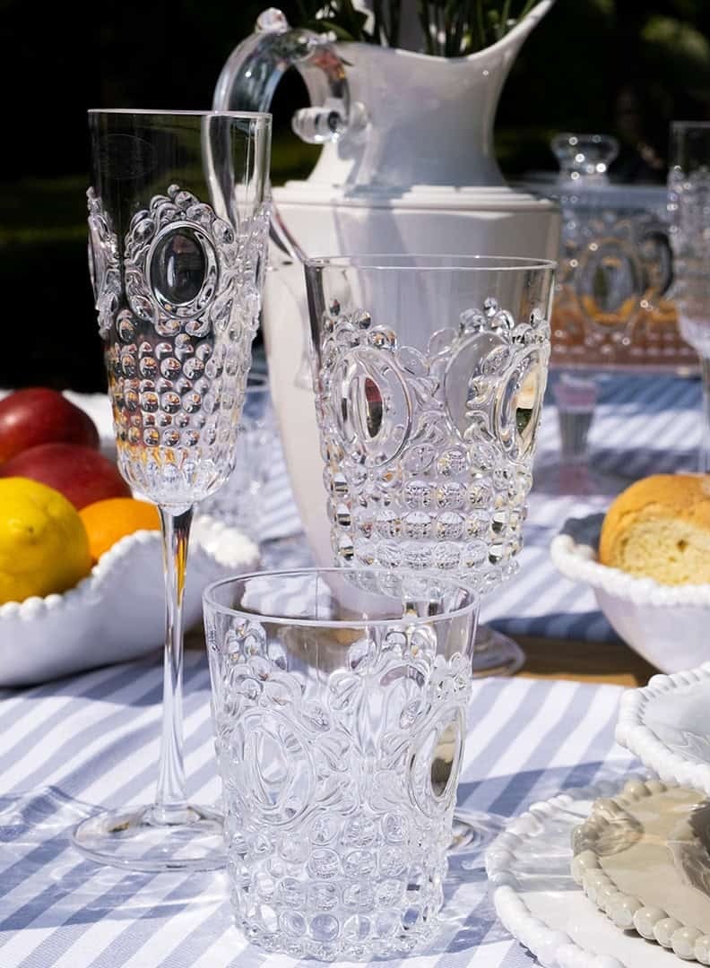 Baci milano Set of 6 Unbreakable Acrylic Wine Glass 20 cm – Vintage Reusable Elegant Goblet  - Image 1