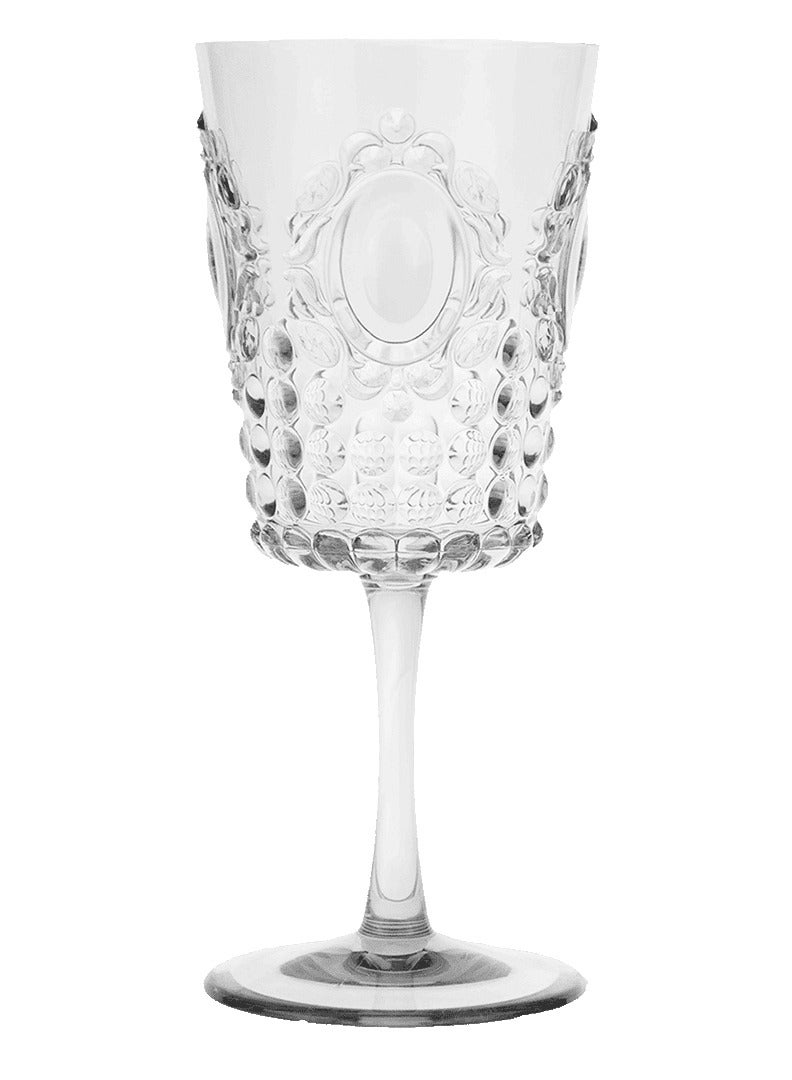 Baci milano Set of 6 Unbreakable Acrylic Wine Glass 20 cm – Vintage Reusable Elegant Goblet  - Image 2