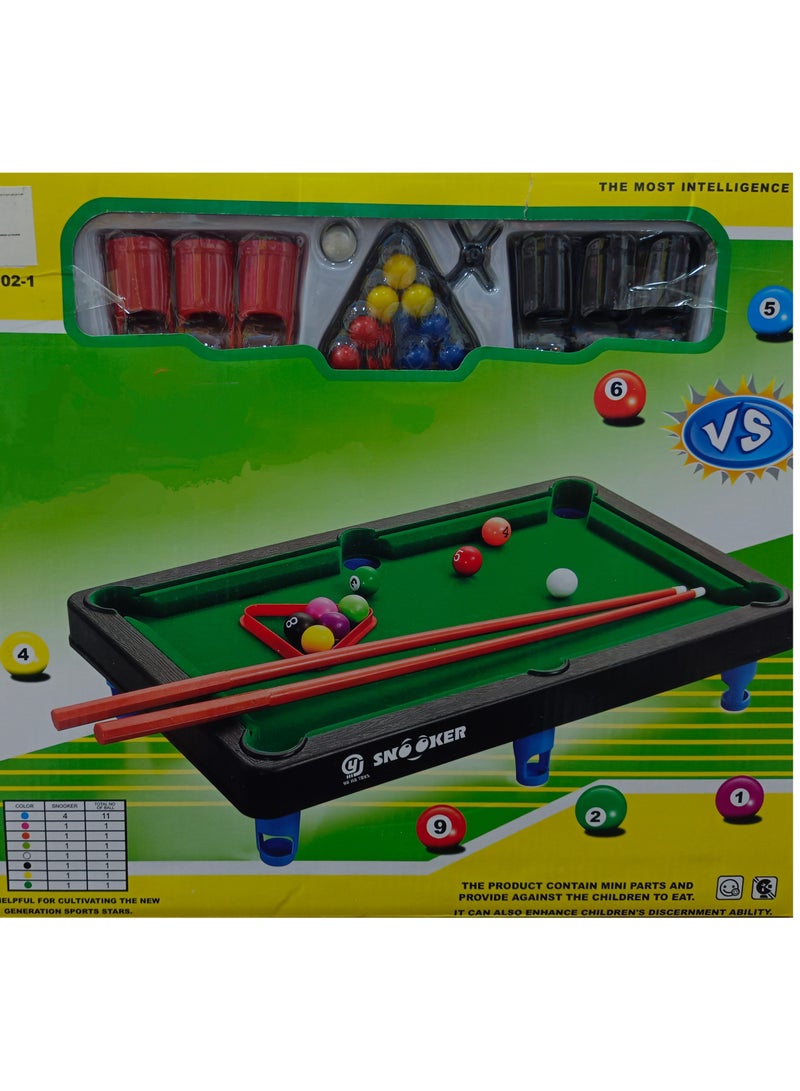 مجموعة ألعاب البلياردو لطاولة البلياردو للأطفال   متوسطة الحجم  على طاولة السنوكر - متعددة الألوان