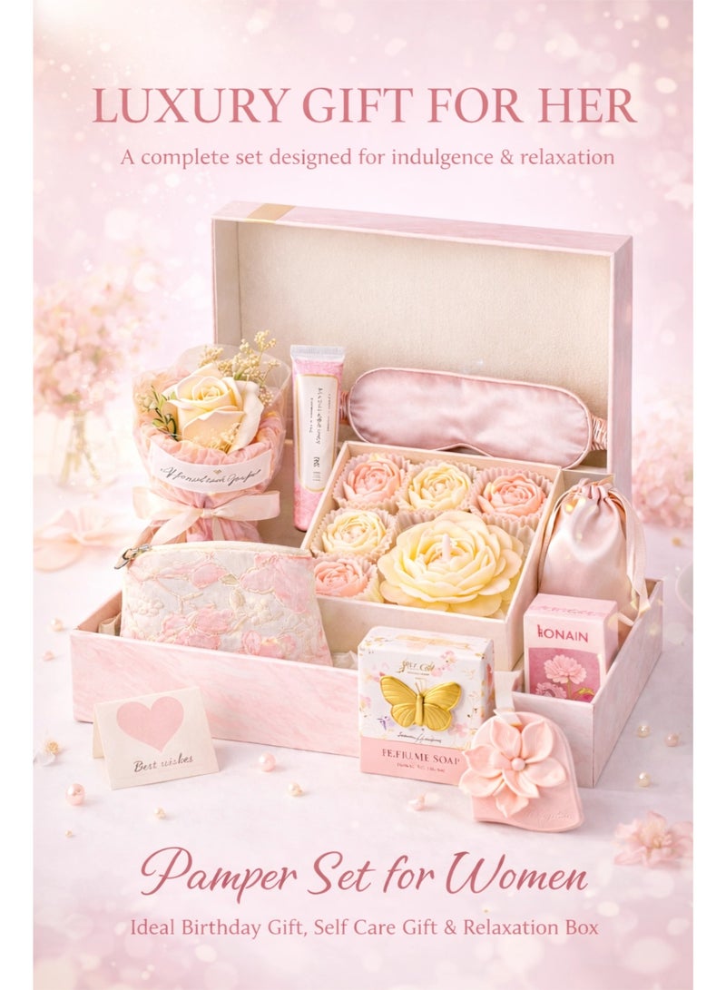 XIANGYA Birthday Gift for Ladies, Gift for Ladies – 15-Piece Luxury Pamper Gift Box, Ready-to-Give Self Care Set for Wife, Girlfriend, Mom – No Wrapping Needed, Perfect for Every Occasion - Image 2