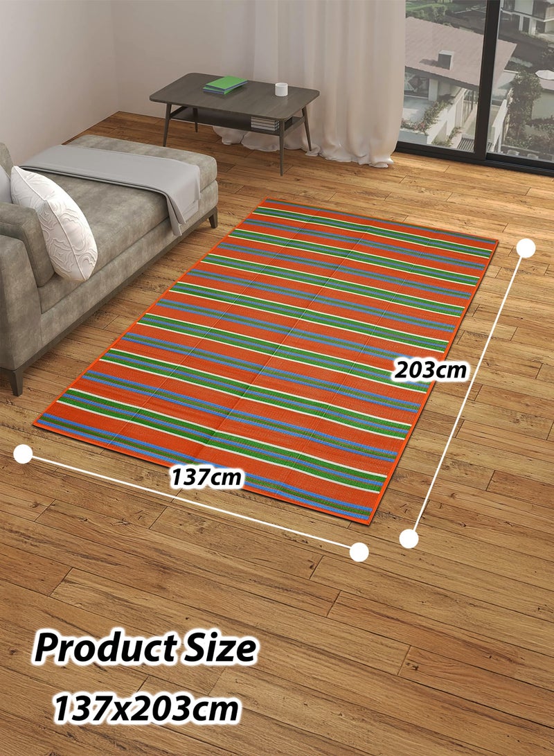 Toshionics Foldable Chatai Picnic Mat 137 x 203 cm | Large Outdoor Camping Mat | Waterproof Washable Plastic Woven Floor Mat for Beach, Garden, Prayer, Travel & Home Use | Model T114694 - Image 5