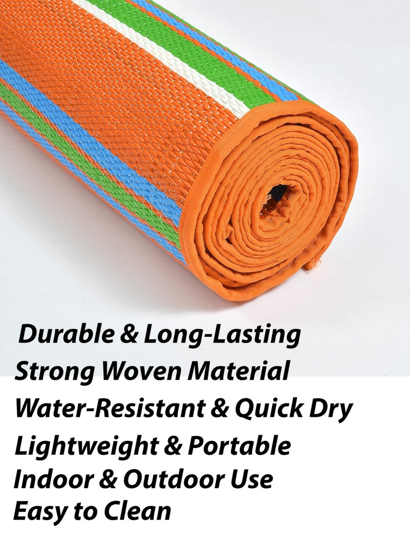 Toshionics Foldable Chatai Picnic Mat 137 x 203 cm | Large Outdoor Camping Mat | Waterproof Washable Plastic Woven Floor Mat for Beach, Garden, Prayer, Travel & Home Use | Model T114694 - Image 3