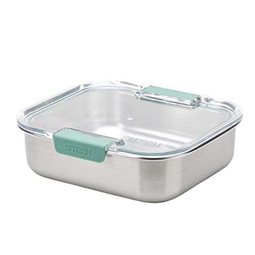 Smash Microwave Safe Stainless Steel Lunch/Sandwich/Meal Box, Sage - Image 1