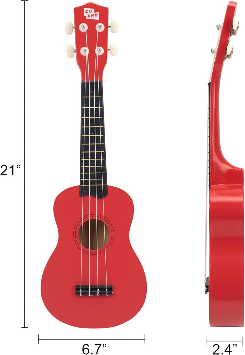 CB SKY Soprano Ukulele 21"/53cm beginners, students kids guitar (Red) - Image 4