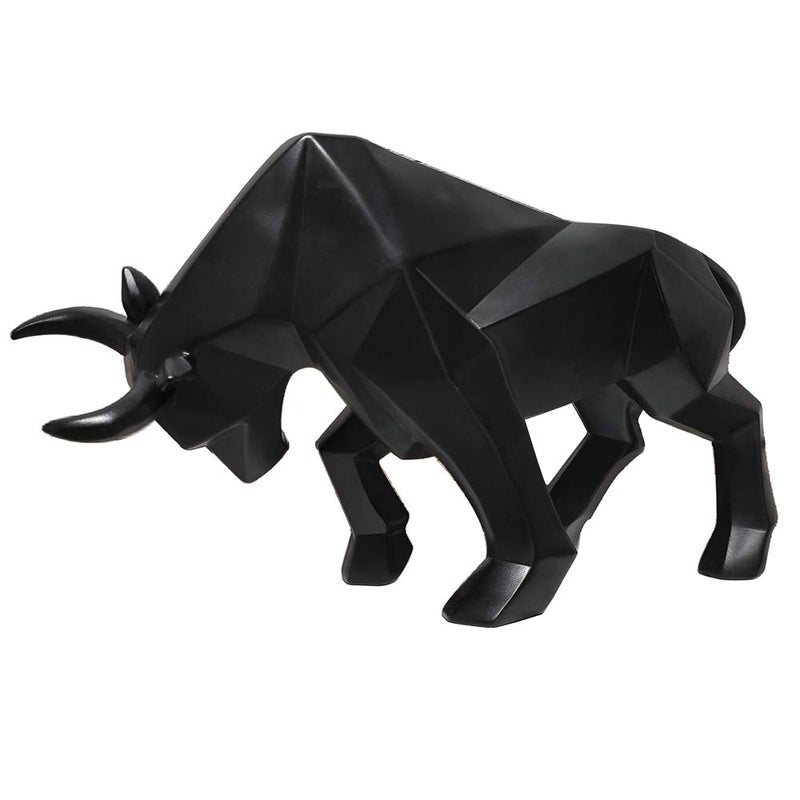 ASNOMY Polyresin Bull Figurine Home Decor  Abstract Sculptures  Originality Home Decoration Furnishing Animal Ornament  Geometric Surface Statues Home Decor Ornament - Image 1