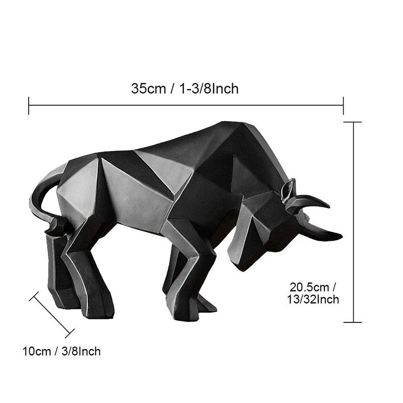 ASNOMY Polyresin Bull Figurine Home Decor  Abstract Sculptures  Originality Home Decoration Furnishing Animal Ornament  Geometric Surface Statues Home Decor Ornament - Image 4