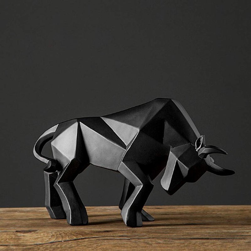 ASNOMY Polyresin Bull Figurine Home Decor  Abstract Sculptures  Originality Home Decoration Furnishing Animal Ornament  Geometric Surface Statues Home Decor Ornament - Image 5