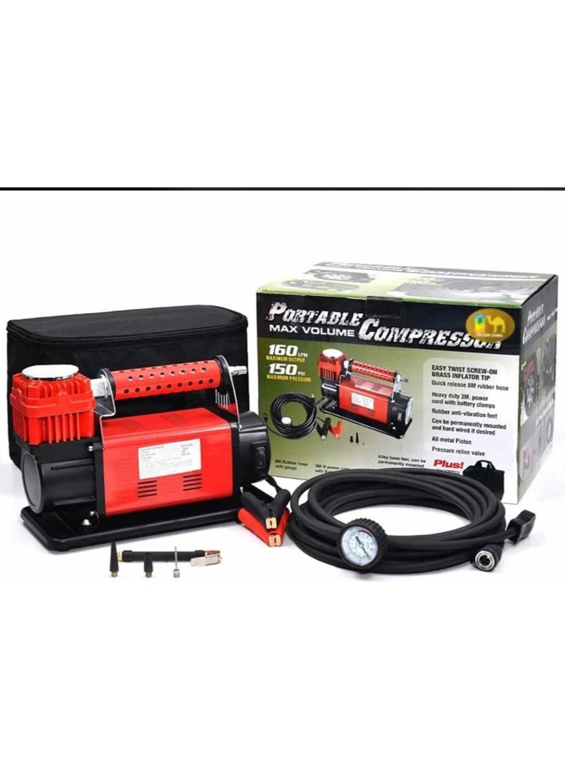 Generic Portable Max Volume Air Compressor, 160 LPM, 150 PSI, with Accessories  - Image 1