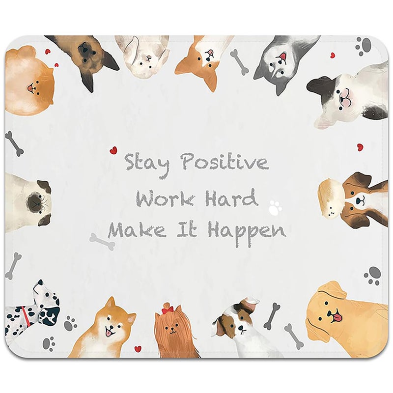 FROGIGO Square Mouse Pad with Stitched Edge, Premium Mousepad Washable Cloth. Computer Mouse Pad with Non-Slip Rubber Base, Mouse Pads for Computers Laptop Mouse 9.25x7.75x0.12 inch-Inspired Dog - Image 2