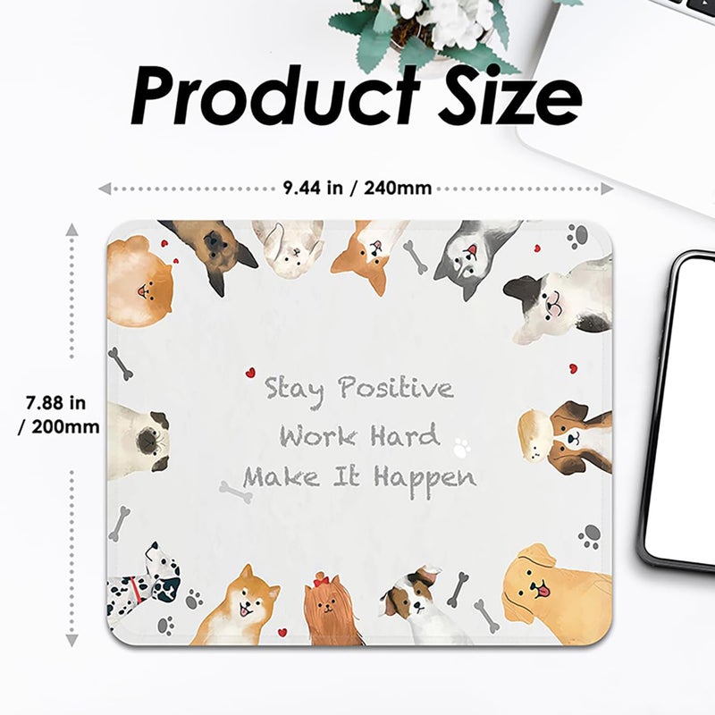 FROGIGO Square Mouse Pad with Stitched Edge, Premium Mousepad Washable Cloth. Computer Mouse Pad with Non-Slip Rubber Base, Mouse Pads for Computers Laptop Mouse 9.25x7.75x0.12 inch-Inspired Dog - Image 3