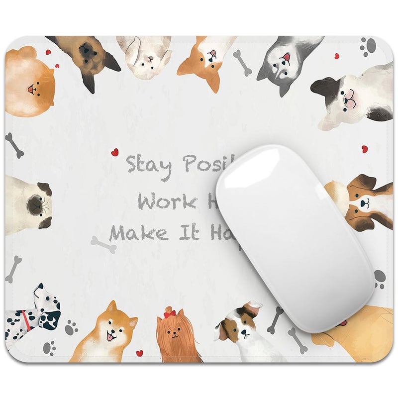 FROGIGO Square Mouse Pad with Stitched Edge, Premium Mousepad Washable Cloth. Computer Mouse Pad with Non-Slip Rubber Base, Mouse Pads for Computers Laptop Mouse 9.25x7.75x0.12 inch-Inspired Dog - Image 1