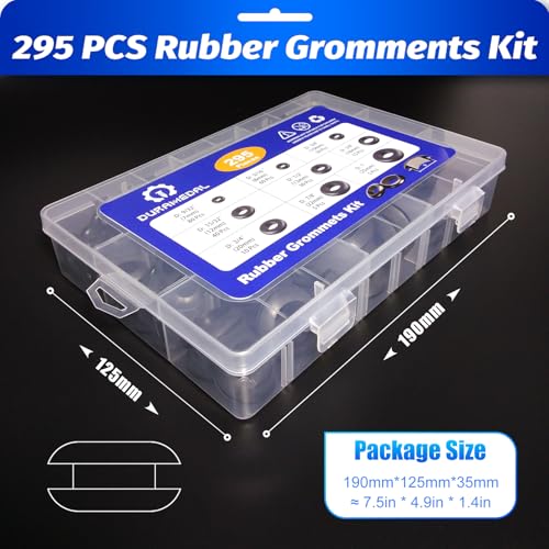 Duramedal Rubber Grommet Kit 295 PCS 9 Sizes Hole Plug Rubber Grommets for Wiring- 9 Standard Sizes (9/32",5/16",3/8",15/32",1/2",5/8",3/4",7/8",1") - Image 2