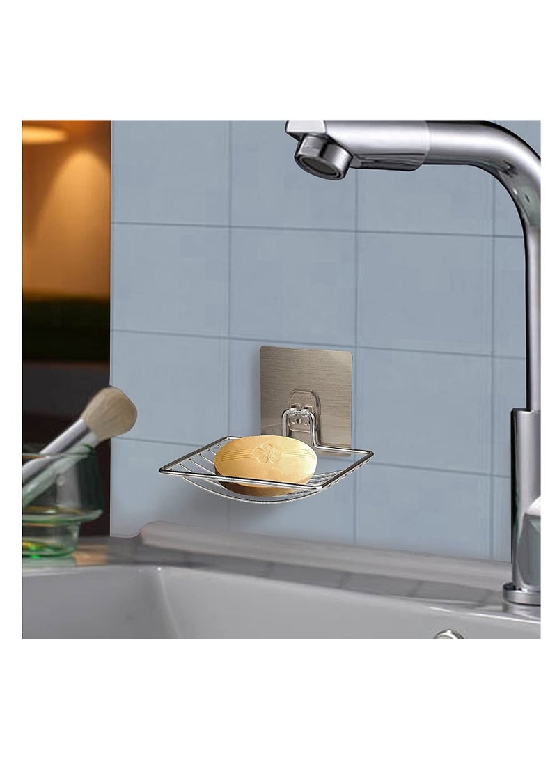 Self-Adhesive Wall-Mounted Soap Dish Holder, Keeps Soap Dry and Odor-Free, Easy to Clean with Strong Suction Cup, Space-Saving Storage Rack for Kitchen and Bathroom Shower  - Image 2